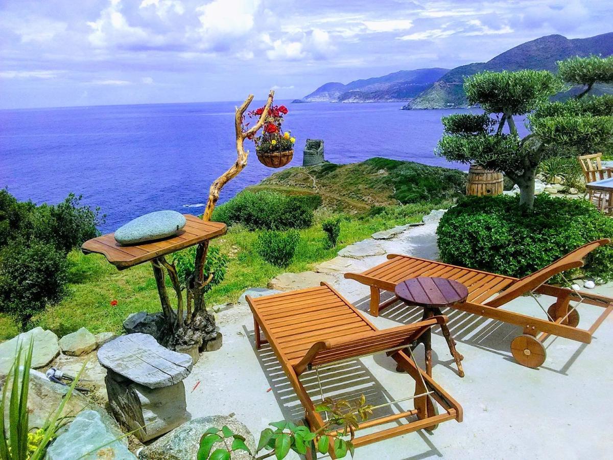 Coin De Paradis Vue Dominante Sur Mer, Montagne Et Tour Genoise Avec Jacuzzi Pino 외부 사진